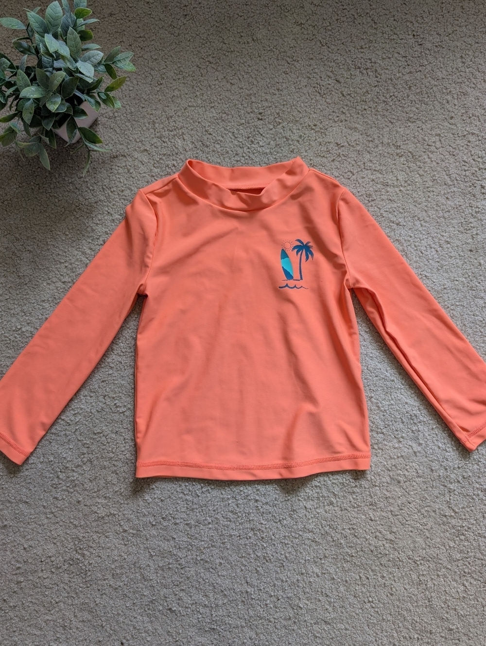 Carter's Boy's 3T Long-Sleeve Rashguard with Floral Swim Shorts - Picture 2 of 5